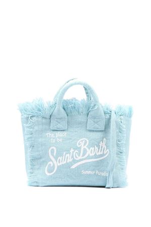 Borsa Vanity Mini in lino celeste SAINT BARTH KIDS | VAMI00800555L